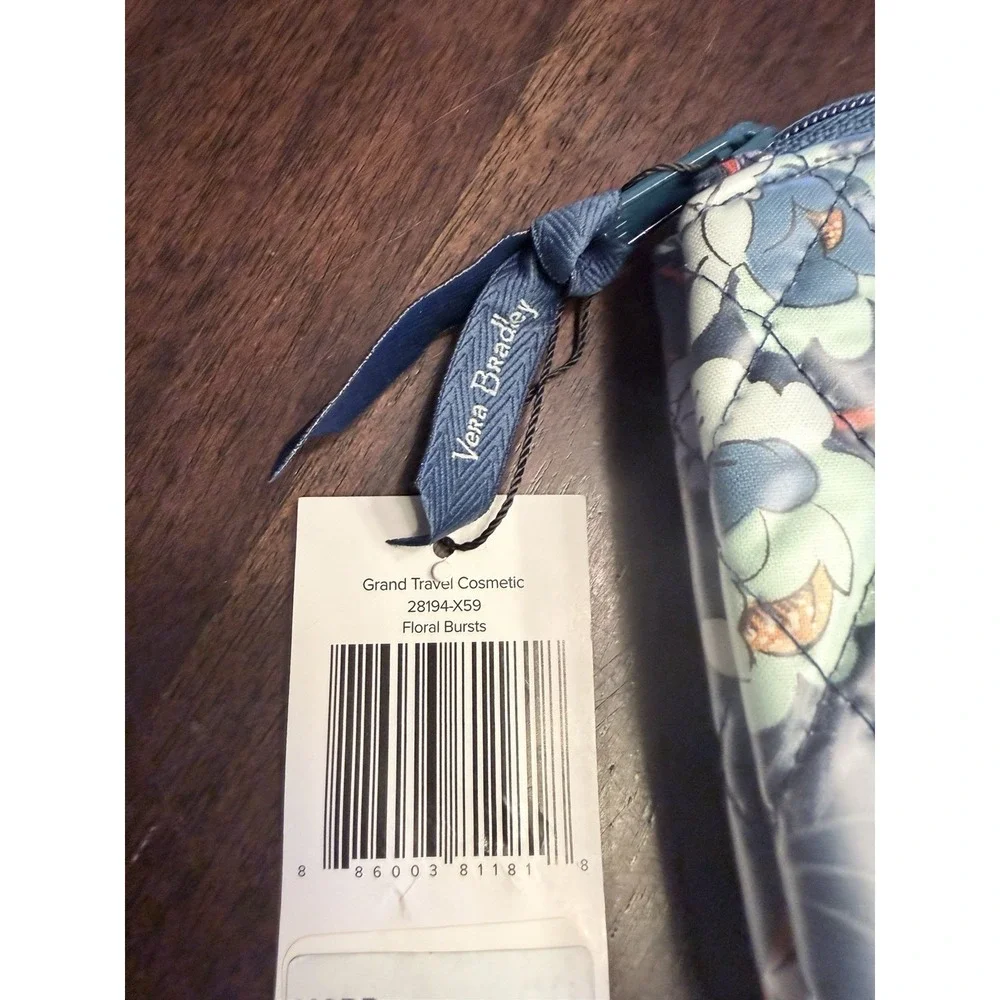 Vera Bradley Grand Travel Cosmetic Bag Laurel Burst NWT
